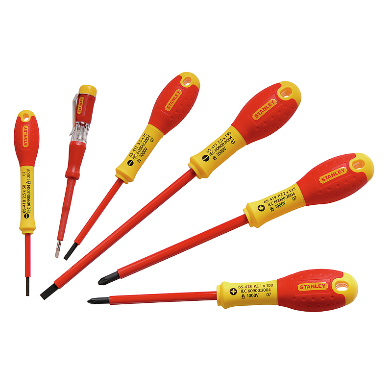 Stanley FATMAX Set 6-teilig (Schlitz isoliert/Pozidriv isoliert/Tester)