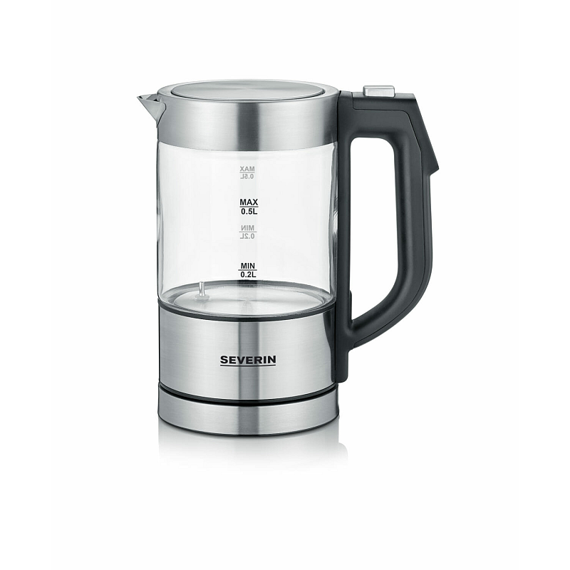Severin WK 3458 Wasserkocher 0,5 l 1100 W Schwarz, Transparent