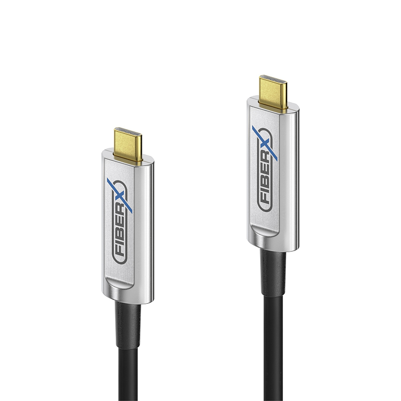 FiberX FX-I600-012 USB Kabel USB 3.2 Gen 1 (3.1 Gen 1) 12 m USB C Schwarz, Silber