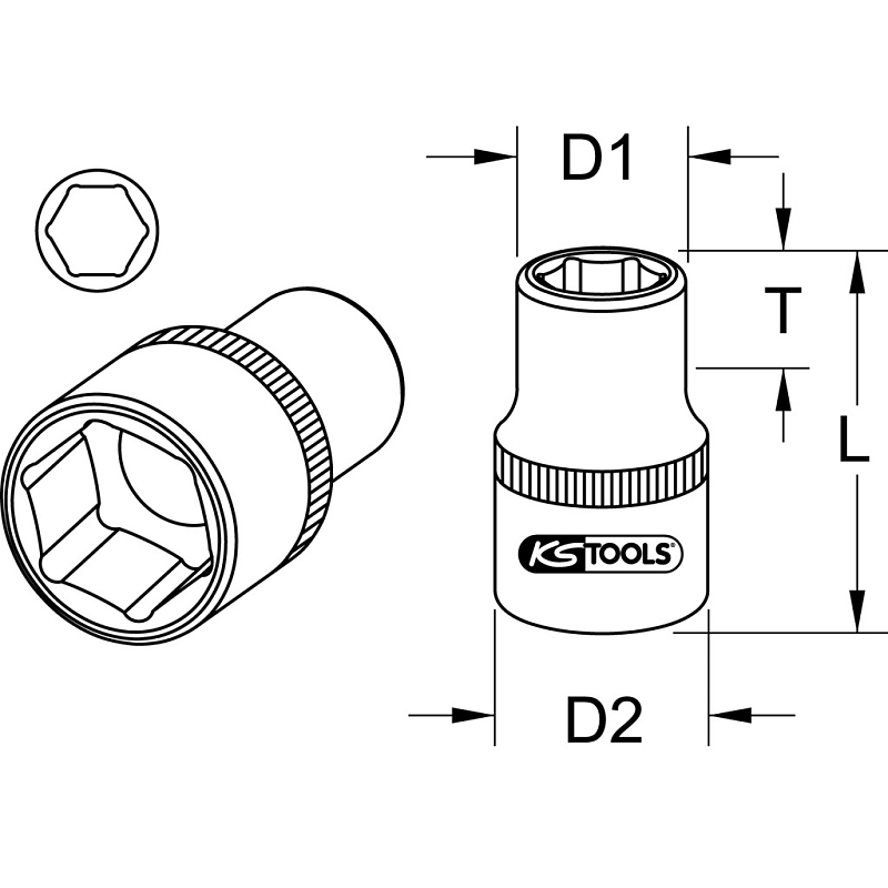 KS Tools 911.1036 Steckdosen/Steckdosen-Set Buchse