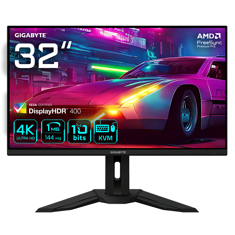 GIGABYTE M32U 31,5" 4K UHD Gaming Monitor - 3840 x 2160, 144Hz, 1ms, 350 cd/m², FreeSync Premium Pro, Display HDR400, HDMI 2.1, DisplayPort 1.4