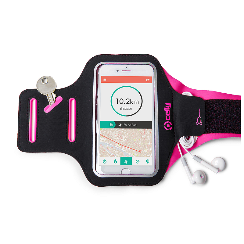 Celly Arm Band Schwarz, Pink Neopren