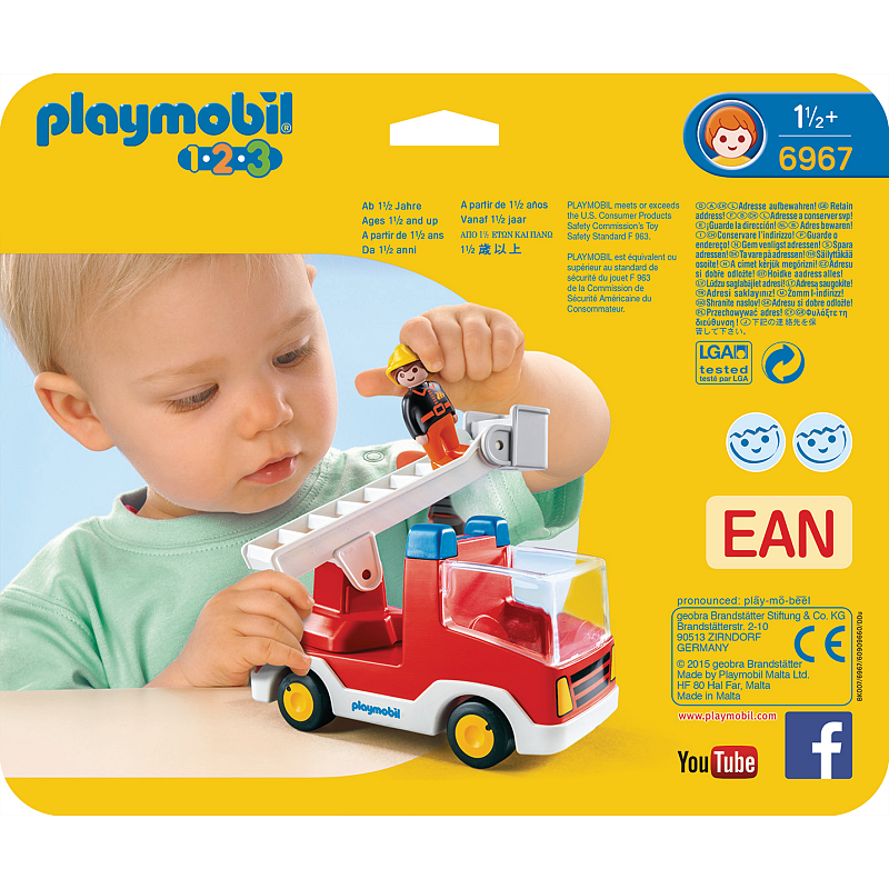 Playmobil 1.2.3 Feuerwehrleiterfahrzeug