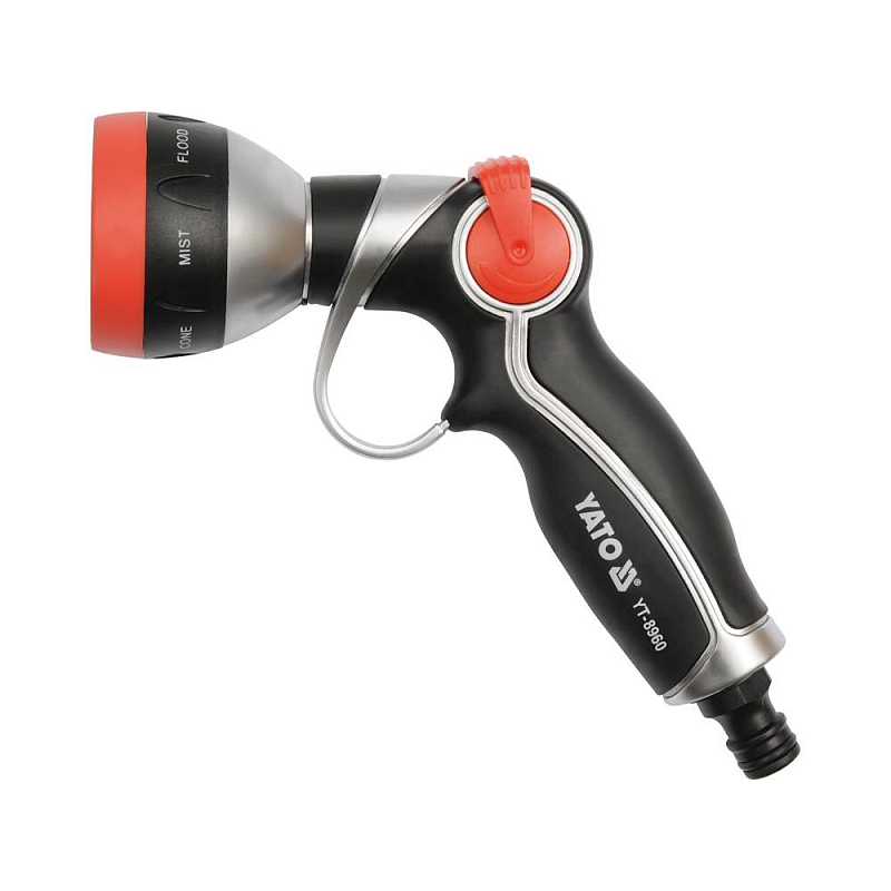 Yato YT-8960 Wassersprinkler Multifunktions-Wassersprenger Acrylnitril-Butadien-Styrol (ABS), Aluminium Schwarz, Orange, Silber