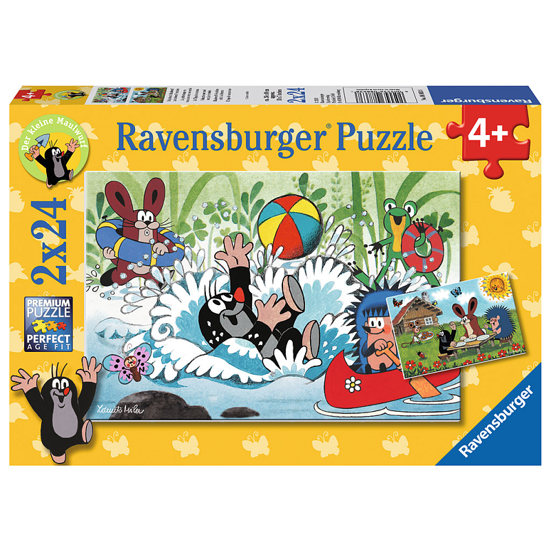 Ravensburger Kinderpuzzle - Der Maulwurf, Urlaub mit Maulwurf und seinen Freunden