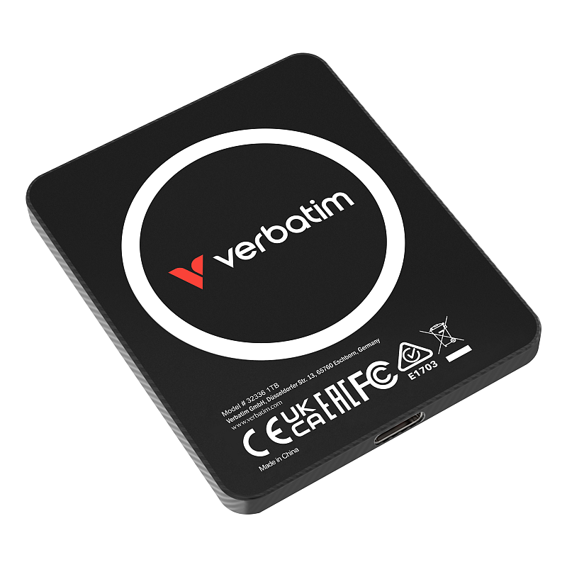 Verbatim SnapBack Ultra Slim SSD 1TB USB Typ-C USB 3.2 Gen 2x2 Schwarz