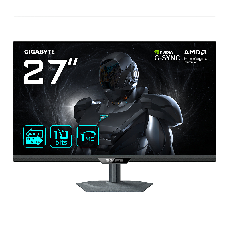 GIGABYTE G27UP 27” 4K UHD Gaming-Monitor - Dual-Modus (4K 160Hz oder FHD 320Hz), 3840 x 2160, 1ms, 400 cd/m², FreeSync Premium, HDR10, HDMI 2.1, DisplayPort 1.4