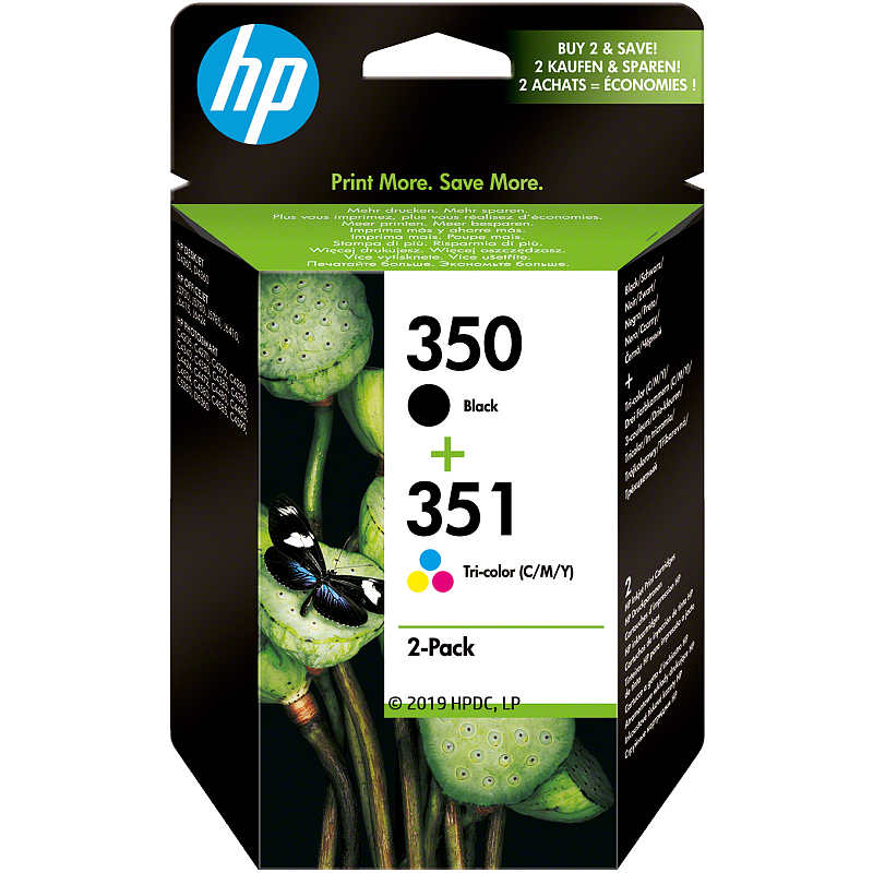HP 350 Schwarz/351 Cyan/Magenta/Gelb 2er-Pack Original Druckerpatronen