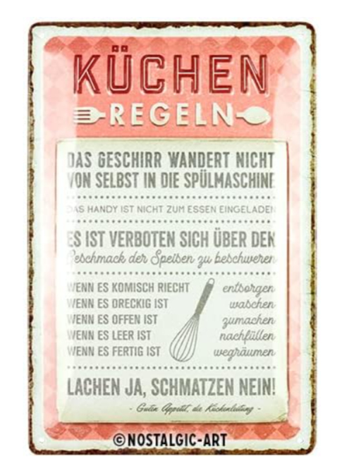 Nostalgic Art 45137439 Dekoratives Schild & Tafel für drinnen Metall Rot, Weiß