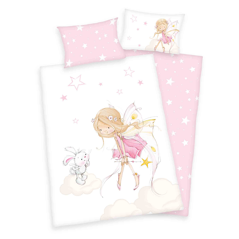 HERDING babybest® Bettwäsche-Set 'Little Fairy' – 100x135 cm, verschiedene Qualitäten - flanell