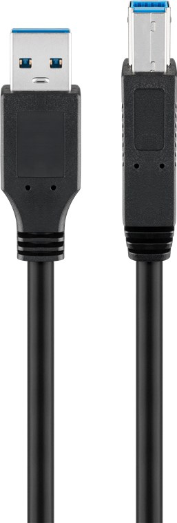 Goobay 93654 USB Kabel USB 3.2 Gen 1 (3.1 Gen 1) 3 m USB A USB B Schwarz