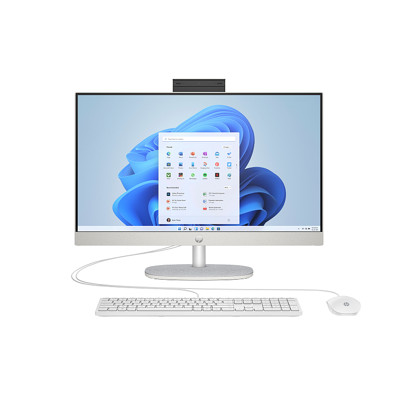 HP 24-cr0005ng AMD Ryzen™ 7 7730U 60,5 cm (23.8") 1920 x 1080 Pixel All-in-One-PC 16 GB DDR4-SDRAM 512 GB SSD Windows 11 Home Wi-Fi 6 (802.11ax) Weiß