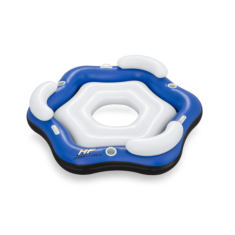 Bestway 43111 Aufblasbares Spielzeug für Pool & Strand Blau, Weiß Muster Vinyl Schwimmende Insel