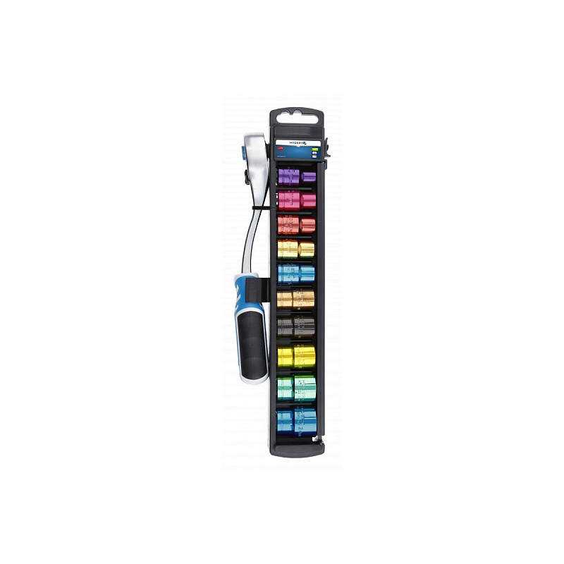 Högert HT1R382 Chrom-Vanadium-Stahl 10,11,12,14,15,17,19,22,24 mm 10 Stück(e) Schwarz, Blau