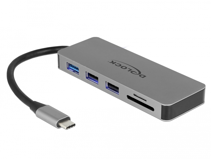 DeLOCK 87743 laptop-dockingstation & portreplikator USB 3.2 Gen 1 (3.1 Gen 1) Type-C Grau