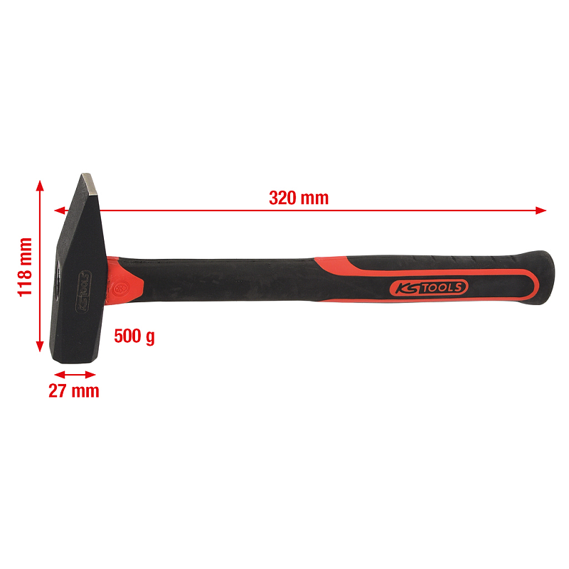 KS Tools 142.1351-E Hammer Kreuzschlaghammer Schwarz