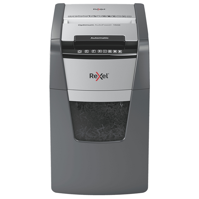 Rexel Optimum AutoFeed+ 150X A Aktenvernichter Kreuzschreddern 55 dB 22 cm Schwarz, Grau