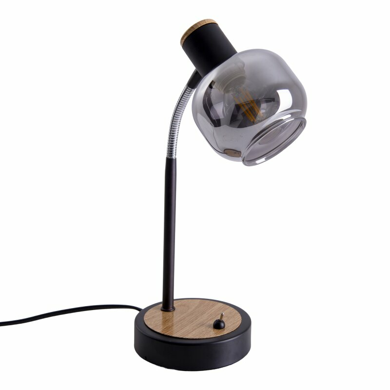 Näve 3185922 Tischleuchte E14 LED Schwarz, Grau, Natürlich/Natur
