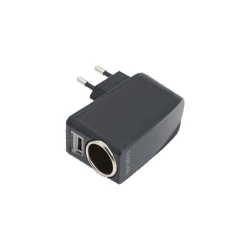 LogiLink PA0046 Ladegerät für Mobilgeräte Universal Schwarz Zigarettenanzünder, USB Drinnen