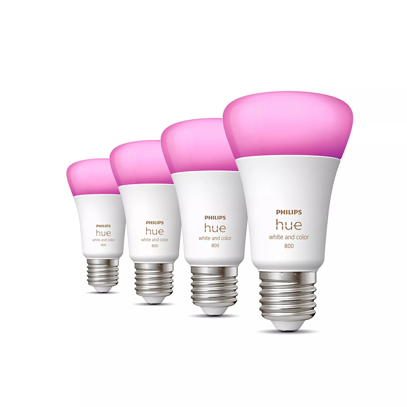 Philips Hue White and Color ambiance E27 - Smarte Lampe A60 Viererpack - 800