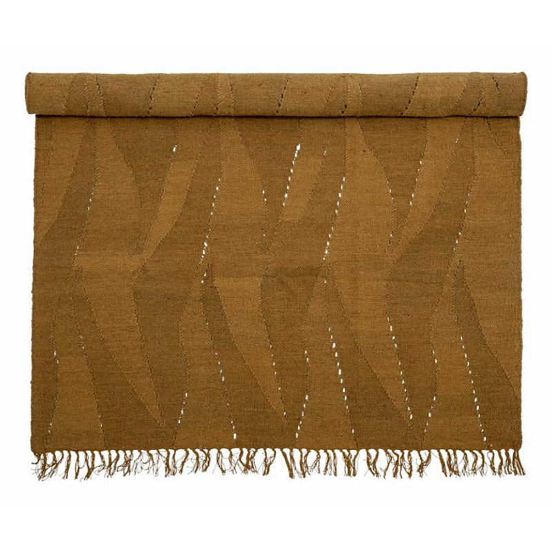 Bloomingville Zola Drinnen Bodenmatte Rechteck Baumwolle, Polyester, Wolle Braun