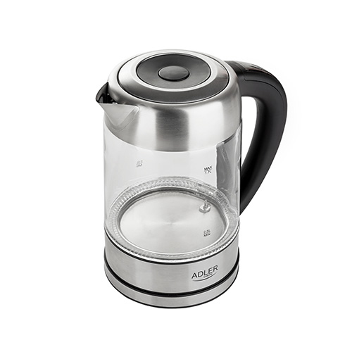 Adler AD 1247 NEW Wasserkocher 1,7 l 2200 W Haselnuss, Edelstahl, Transparent