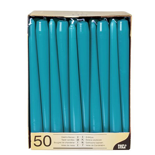 Papstar 81764 Wachskerze Rund Türkis 50 Stück(e)
