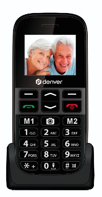 Denver BAS-18600L Handy 4,5 cm (1.77") Schwarz Seniorentelefon