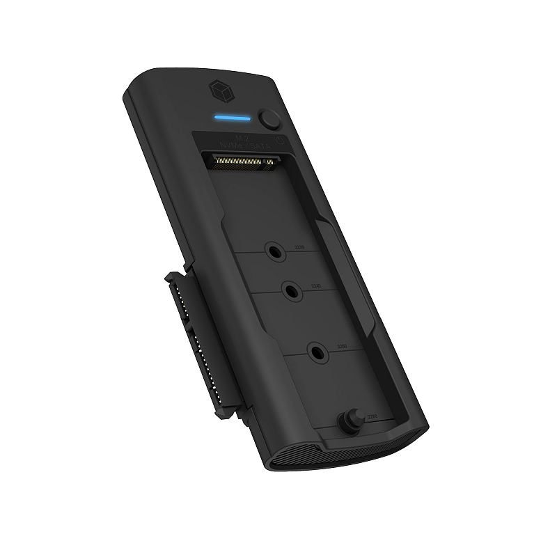 ICY BOX IB-180MS-C31 SSD Docking 1x 2,5"/3,5" & 1x M.2 PCIe NVMe zu USB 3.2 Gen 2 10 Gbit/s, Werkzeuglos, ohne Netzteil, Kunststoff, schwarz