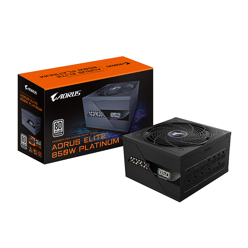 GIGABYTE AORUS ELITE P850W Netzteil - PCIe 5.0, 80 PLUS Platinum, Vollmodulares Design, 120mm Lüfter, ATX 3.0-kompatibel, EU-Stecker