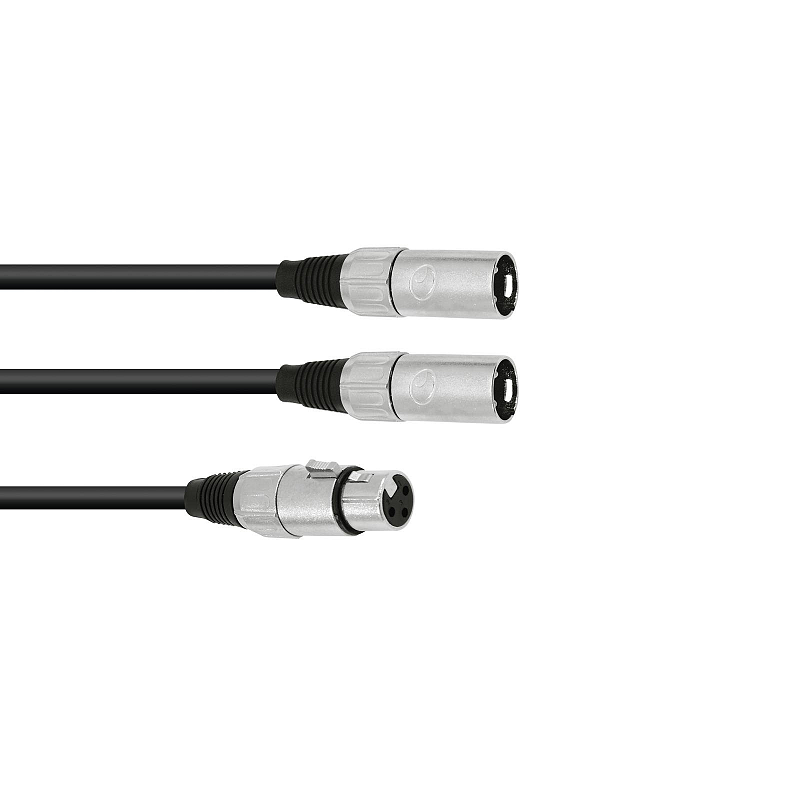 Omnitronic 30225204 Audio-Kabel 1 m XLR (3-pin) 2 x XLR (3-pin) Schwarz