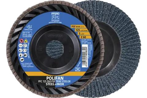 PFERD POLIFAN flap discs zirconia alumina Z PSF TRIM STEELOX 10 Stück(e)