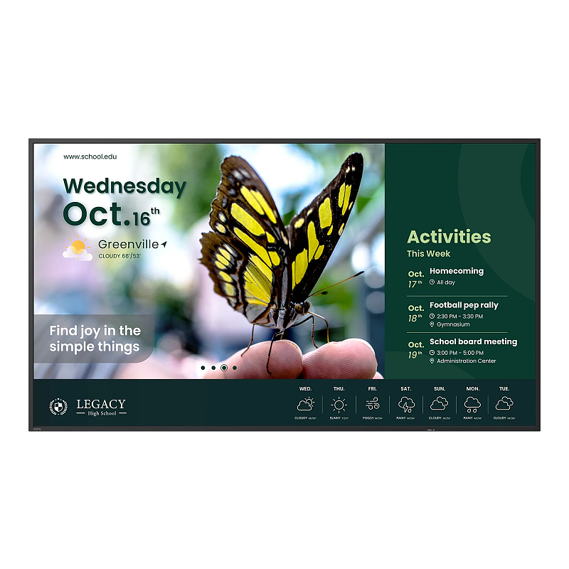 BenQ ST6504 Digital Signage Flachbildschirm 165,1 cm (65") LCD 350 cd/m² 4K Ultra HD Schwarz Eingebauter Prozessor Android 18/7
