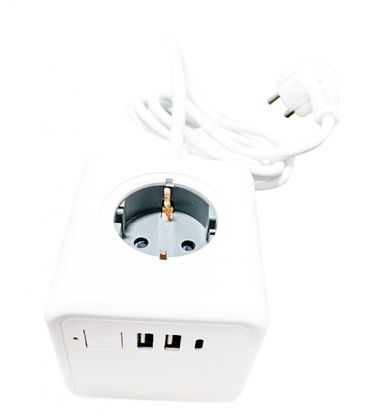 Technaxx Power Cube USB TX-195 Verlängerungskabel 1,4 m 4 AC-Ausgänge Drinnen Weiß