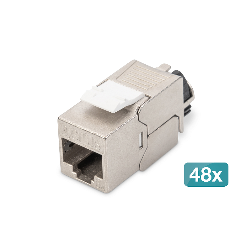 Digitus CAT 6A Keystone Modul, geschirmt mit intelligentem Kabelmanager - 48 Stk.