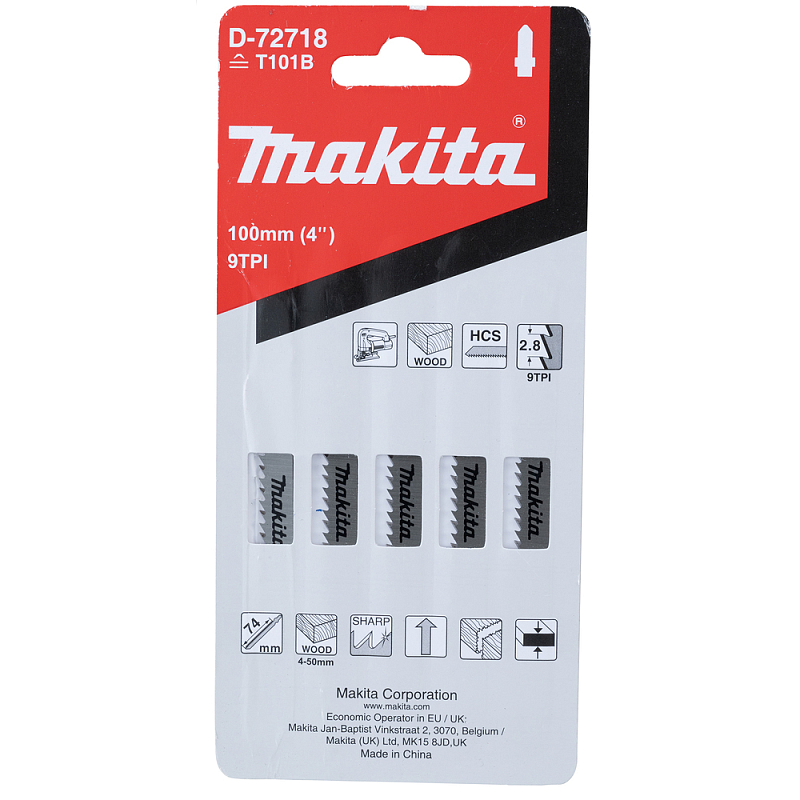 Makita D-72718 Sägeblatt für Stichsägen, Laubsägen & elektrische Sägen Hartstahl (HCS) 5 Stück(e)