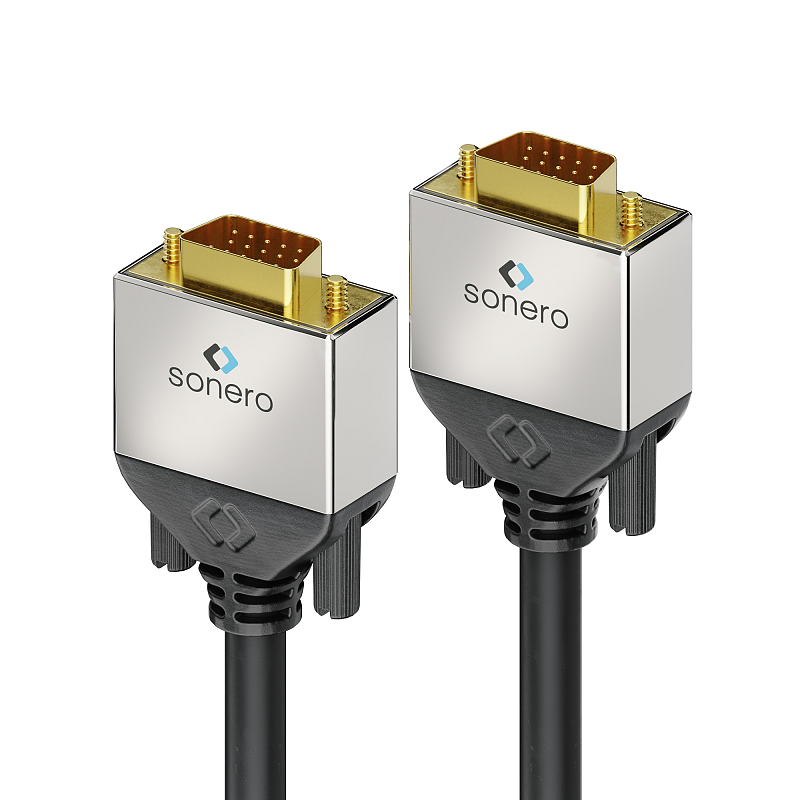 sonero S-VC000-020 VGA-Kabel 2 m VGA (D-Sub) Schwarz, Grau