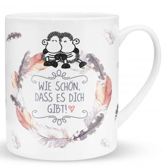 Sheepworld Wie schön, dass es Dich gibt! Tasse Schwarz, Grau, Pink, Weiß Universal 1 Stück(e)