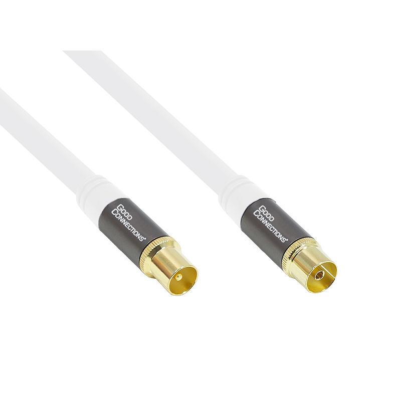 Alcasa GC-M2041 Koaxialkabel RG-6/U 1 m IEC/Koax Weiß