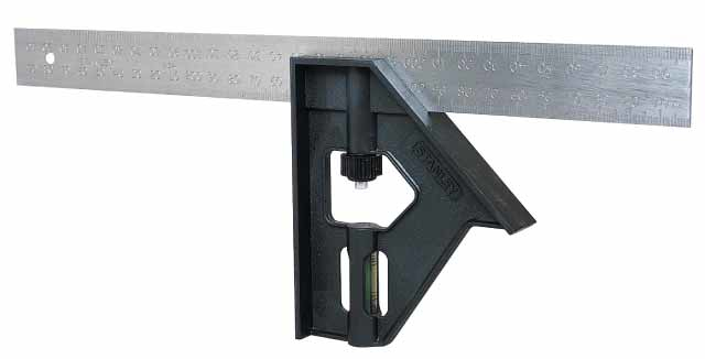 Stanley 2-46-222 Lineal 300 mm Aluminium, Schwarz