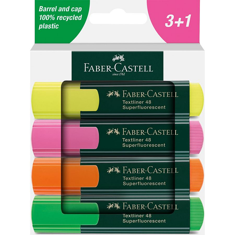 Faber-Castell Textliner 48 Marker 4 Stück(e) Grün, Orange, Pink, Gelb