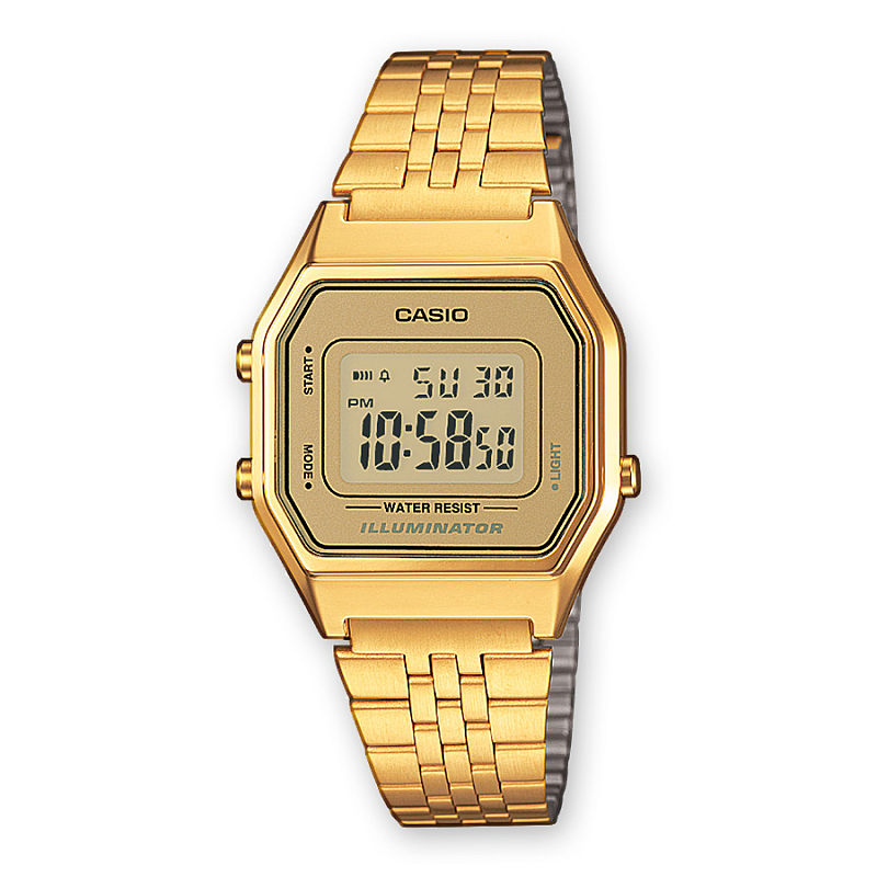 Casio LA680WEGA-9ER Uhr Armbanduhr Weiblich Elektronisch Gold