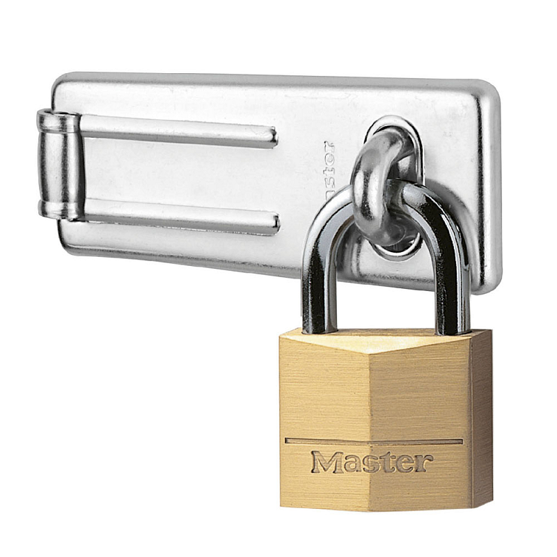 MASTER LOCK Set aus Nr. 703 Schliebgel mit Schiene und Nr. 140 Vorhngeschloss aus Messing