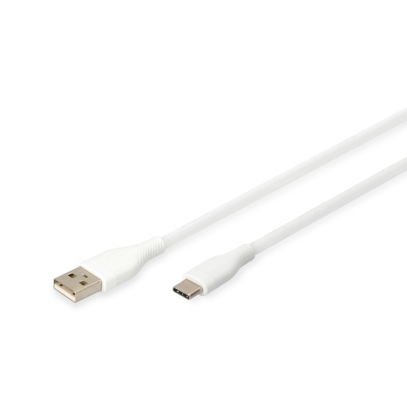 Digitus USB-C Silikon Anschlusskabel, 2m, weiß
