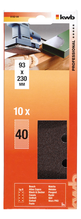 kwb 818204 Schleifmaschinenzubehör 10 Stück(e) Sandpapier