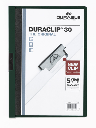 Durable DURACLIP 30 A4 Präsentations-Mappe PVC Schwarz, Grün, Transparent