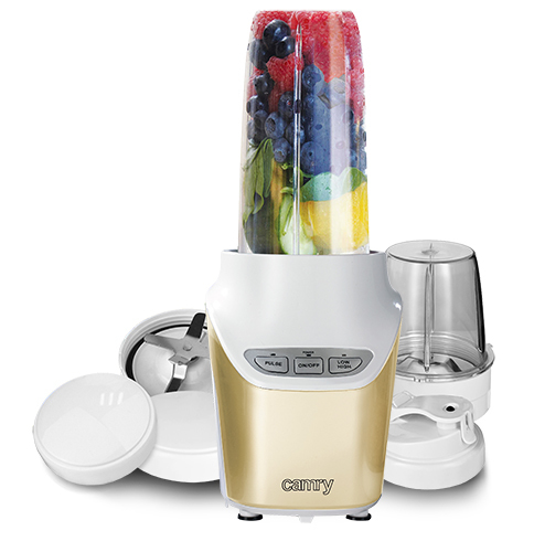 Camry Premium CR 4071 Mixer 1 l Sport-Mixer 1000 W Gold, Transparent, Weiß