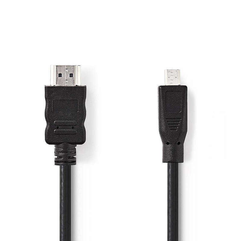 Nedis CVGB34700BK20 HDMI-Kabel 2 m HDMI Typ A (Standard) HDMI Typ D (Mikrofon) Schwarz