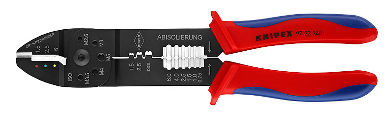 Knipex 97 22 240 Kabel-Crimper Crimpwerkzeug Schwarz, Blau, Rot