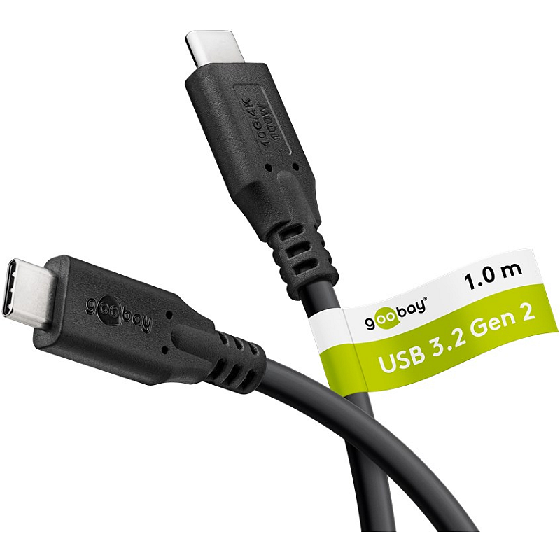 Goobay 74200 USB Kabel USB 3.2 Gen 1 (3.1 Gen 1) 1 m USB C Schwarz